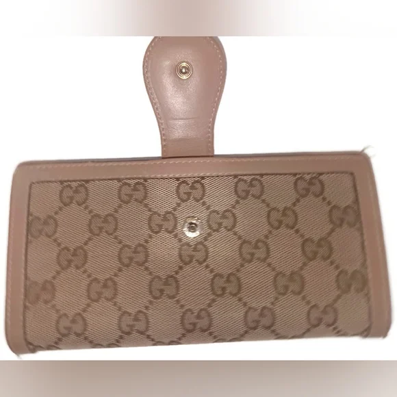 GUCCI GG PREOWNEDBEAUTIFULWALLET ,BEIGE AND BROWN